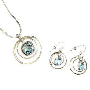 Silpada Cooling Out Blue Crystal Earrings and Necklace NEW